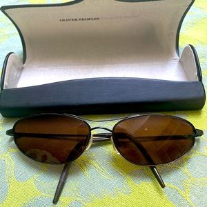 Vintage Oliver People’s Aeriel unisex brown copper frame glasses w/ script lens